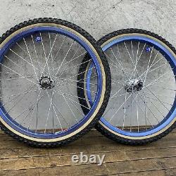 Gt Wheelset Race Lace Old School Bmx Set Ambrosio Rims Hubs 20 In 36 Trou Bleu