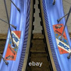 Old School Bmx Gt Race Lace Hubs Ambrosio Rims 20 36h Blue Wheel Set
