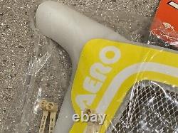Planche de numéro de BMX Old School jaune AERO des années 1980 en maille ventilée vintage jamais utilisée