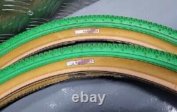 Pneus Freestyle Haro des années 80 en vert 20x1.75 BMX Old School