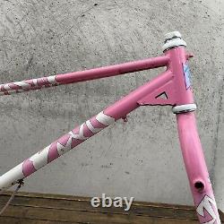 Raleigh Ultra Shock Old School Bmx Frame Set 80s Freestyle Pink Twin Top Tube