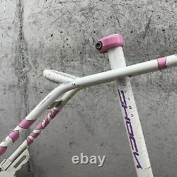 Raleigh Ultra Shock Old School Bmx Frame Set 80s Freestyle Pink Twin Top Tube
