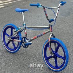 Skyway T/A Vélo BMX Personnalisé Old School 20 Pouces Chrome / Bleu