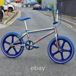 Skyway T/A Vélo BMX Personnalisé Old School 20 Pouces Chrome / Bleu