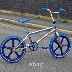 Skyway T/A Vélo BMX Personnalisé Old School 20 Pouces Chrome / Bleu