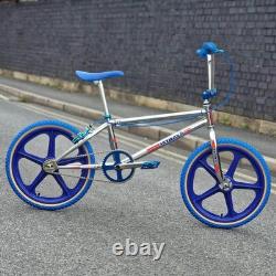Skyway T/A Vélo BMX Personnalisé Old School 20 Pouces Chrome / Bleu