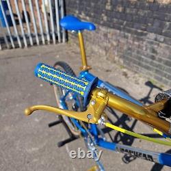 Vélo BMX Ironhead Custom Cruiser 26 pouces Style Old School Bleu Bonbon / Or