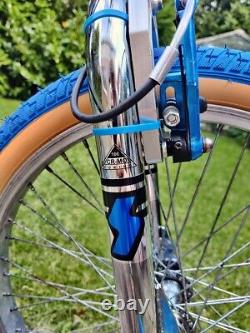 Vélo BMX Old School Chrome Bleu USA Rétro Freestyler Bicycle Pro Mid Skool rare