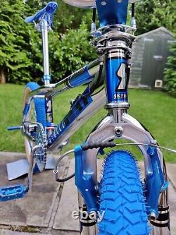 Vélo BMX Old School Chrome Bleu USA Rétro Freestyler Bicycle Pro Mid Skool rare