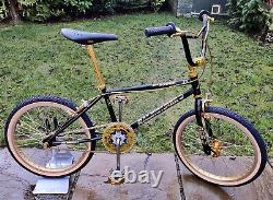 Vieille École 80s Bmx Bicycle Or Noir Tioga Diacompe Vintage Retro Classic Bicyclette