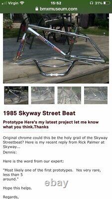 Vieille École Bmx Skyway Ta Streetbeat Rare Chrome 1 De 5 Prototype Show Bike Bmx