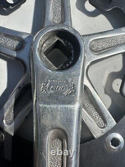 Vieux école BMX Shimano 600 manivelles avec fond de boîtier Sr Mx-2 et plateau de chaîne 44t
