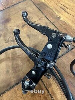 Vieux freins BMX Diacompe 890 noirs avec centralisateurs Tech 3 leviers + câbles