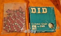 Vieux style BMX des années 80. Chaîne rouge DiD NOS rare