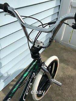 Vintage Gt Vertigo Bmx Marble Green Old School Freestyle Bike Mags Dyno